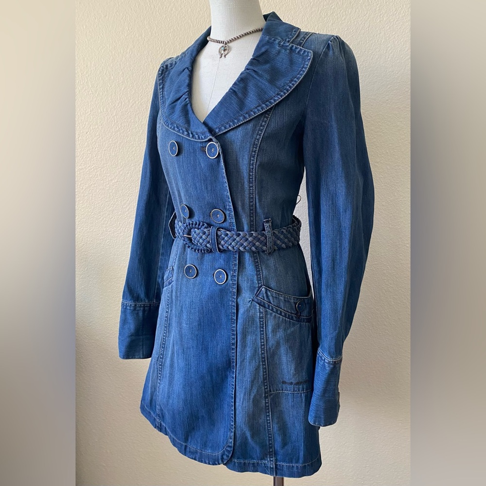 DKNY Vintage Belted Denim Trench